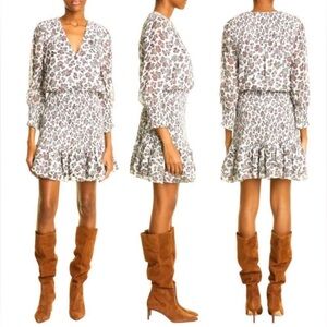 VERONICA BEARD Saera Floral Print Smocked Chiffon Minidress (NWT) Size: 8